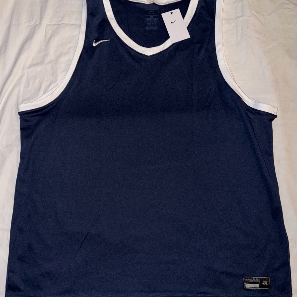 Nike Dark Blue and White Dri-FIT Tank